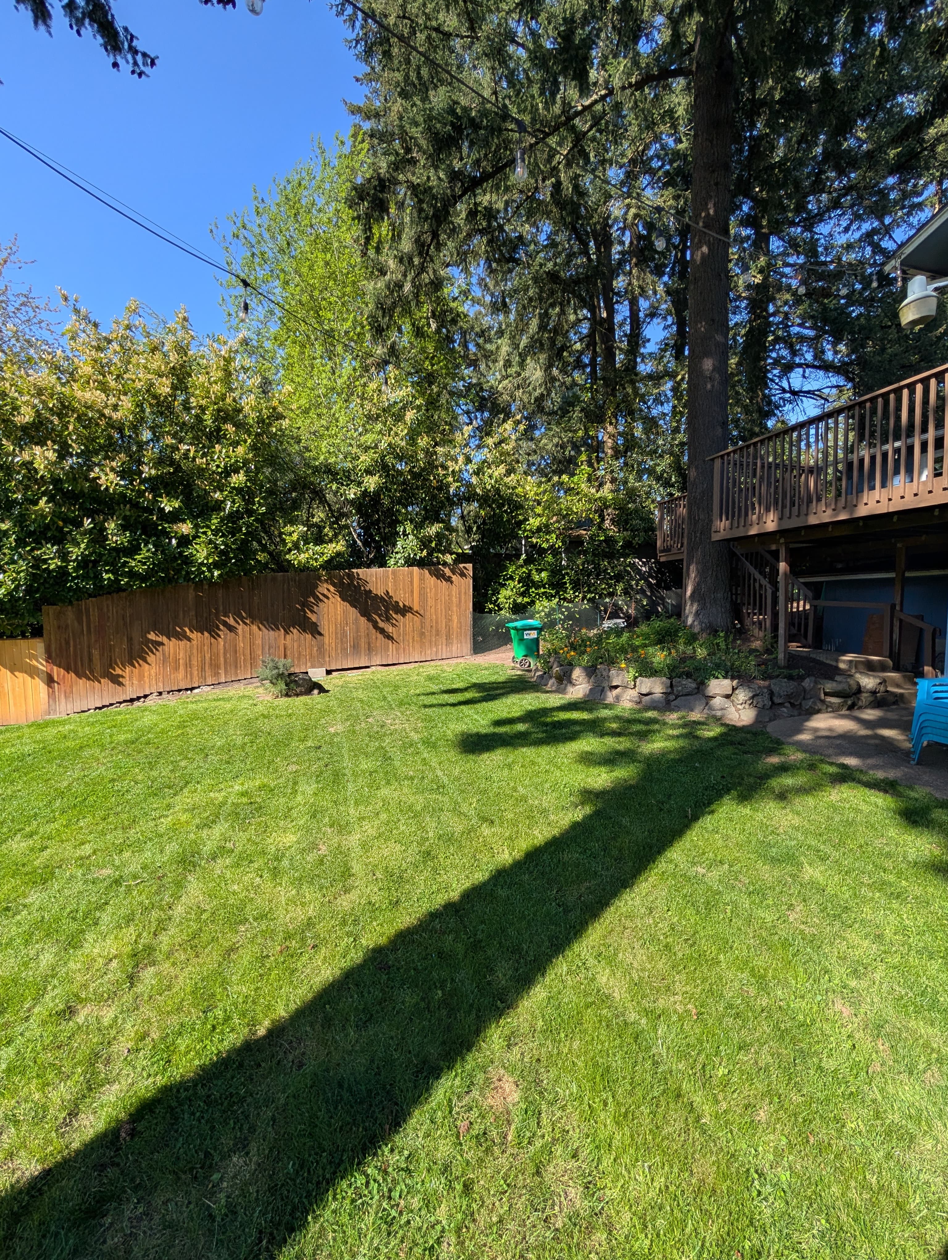 Backyard project bench and planters corner